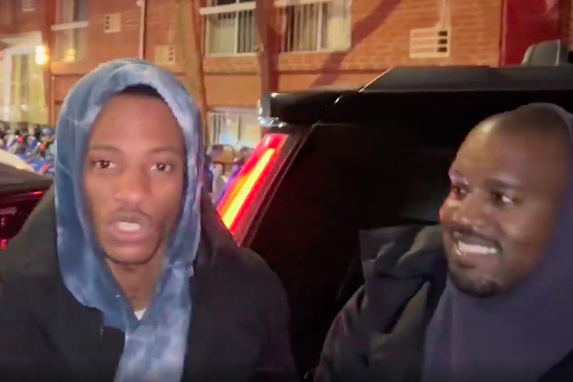 Kanye West Lets Aspiring Rapper Spit for Him While on the Street