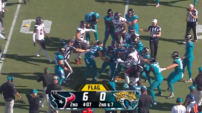 Dirty Hit On Trevor Lawrence Sparks Brawl In Jaguars-Texans